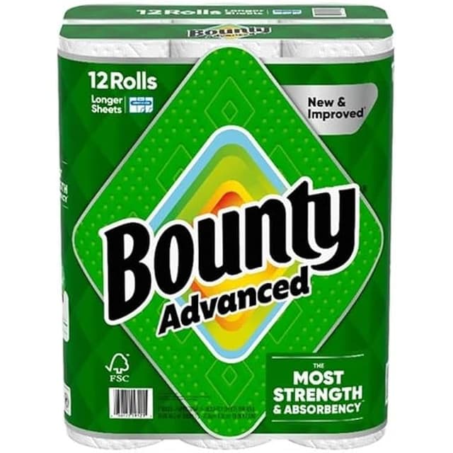 BOUNTY ADVANCED PAPER TOWELS 2 PLY, 103 SHEET-12 COUNTS