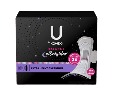 KOTEX NATURAL BALANCE ALL NIGHTER 22 ULTRA THIN PODS + WINGS