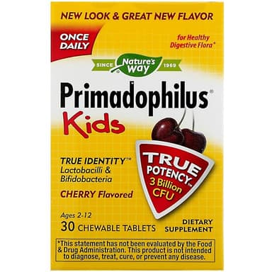NATURE'S WAY PRIMDOPHILUS KIDS CHERRY FLAVOURED X 30 CHEWABLE TABS