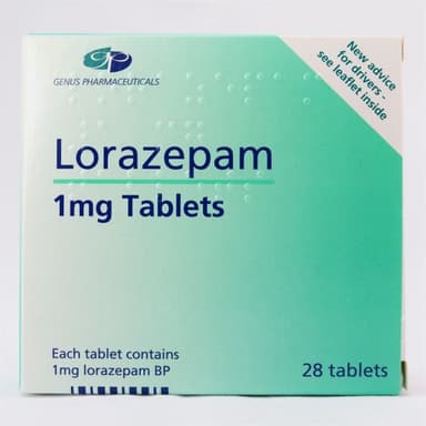 Genus pharmaceutical Lorazepam 1mg 28 tablets pack
