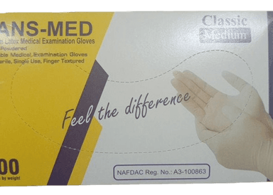 KANS-MED LATEX GLOVE MEDIUM
