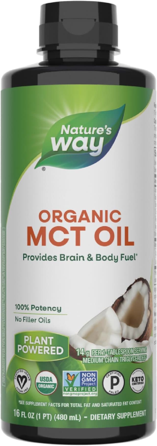NATURE'S WAY ORGANIC MCT OIL - 16 OZ