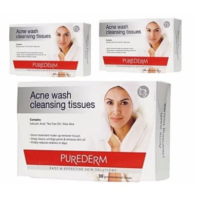 PUREDERM FACIAL WIPES X 30