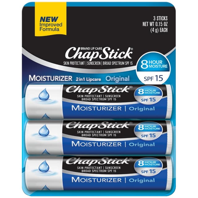 CHAP STICK MOISTURIZER LIP BALM SPF15 SKIN PROTECTANT