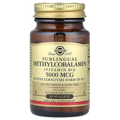 SOLGAR SUBLINGUAL METHYLCOBOLAMIN(VITAMIN B12) 5000MCG X 30 TABS