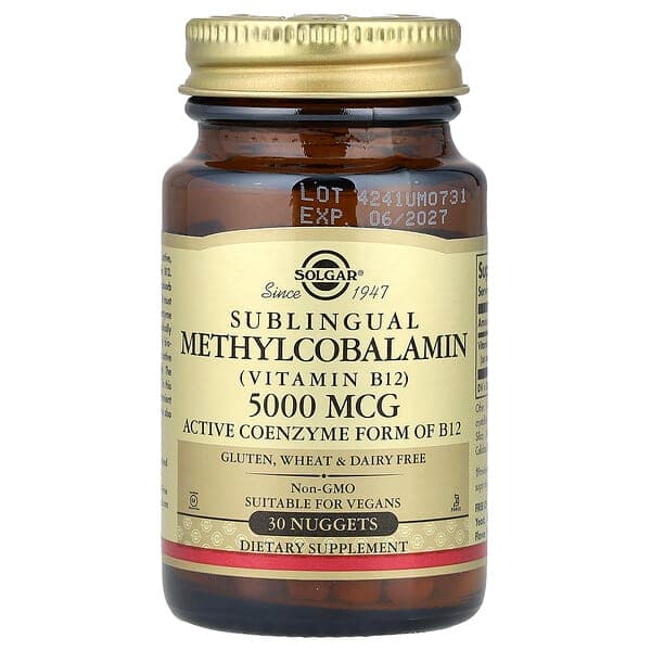 SOLGAR SUBLINGUAL METHYLCOBOLAMIN(VITAMIN B12) 5000MCG X 30 TABS