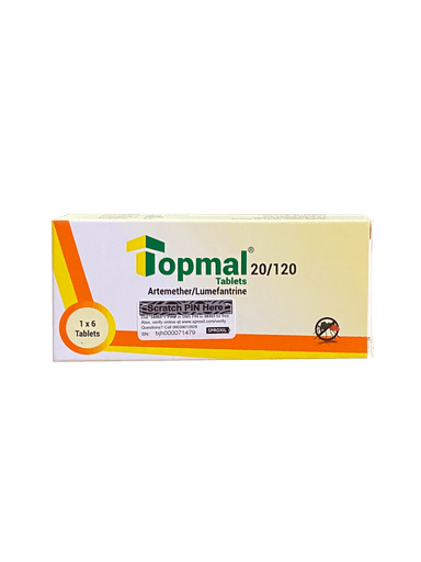TOPMAL 20/120MG X 6 TABS
