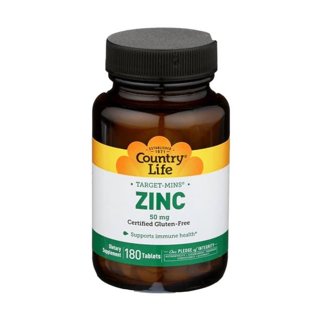 COUNTRY LIFE CHELATED ZINC 50MG X 100 TABS
