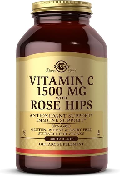SOLGAR VITAMIN C 1500MG WITH ROSE HIPS X 180 TABS