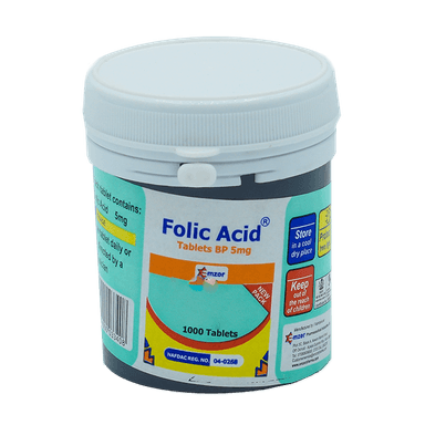 EMZOR FOLIC ACID 5MG X 100 TABS