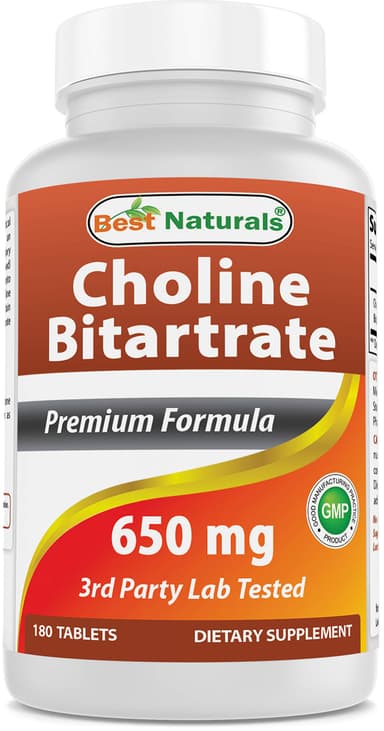 BEST NATURALS CHOLINE 650MG BY 180