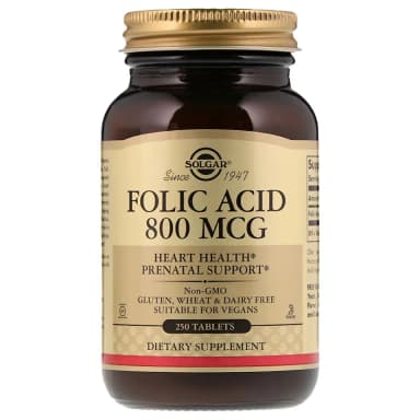 SOLGAR FOLIC ACID 800MCG X 250 TABS
