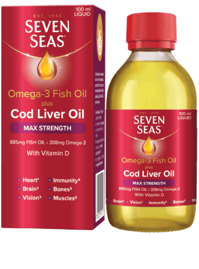 SEVEN SEAS MAX STRENGTH OMEGA-3 FISH OIL + CLO WITH VITAMIN D 150ML