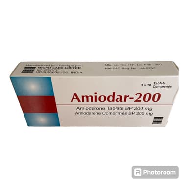 Amiodar-200 Amiodarone 200mg 30 tablets pack