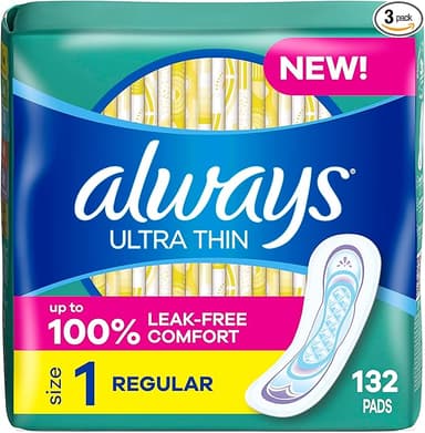 ALWAYS ULTRA THIN REGULAR NO WINGS PADS X 132 PCS