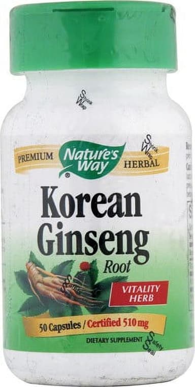 NATURE'S WAY KOREAN GINSENG 1120MG X 50 VEG CAPS