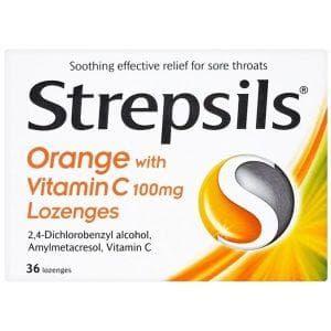 strepsils orange with vitamin c(per blister)