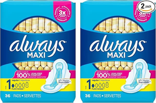 ALWAYS MAXI REGULAR WITH WINGS X 36 PADS