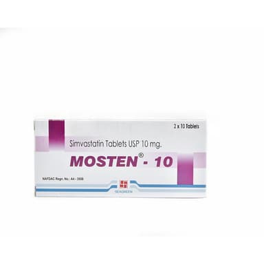 SIMVASTATIN MOSTEN 10MG X 20 TABS