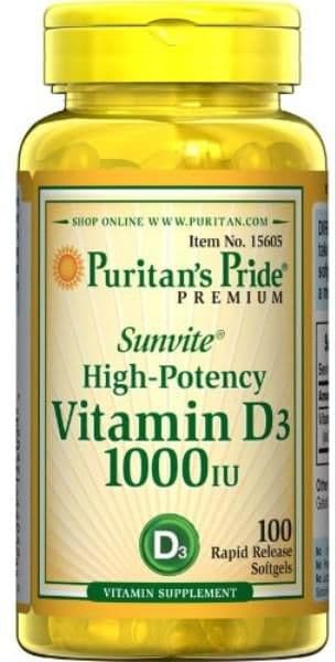 PURITAN VITAMIN D3 1000IU X 100 CAPS