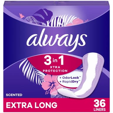 ALWAYS XTRA PROTECTION 3 IN 1 DAILY PANTY LINERS X 36 PCS
