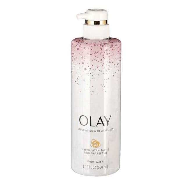 OLAY EXFOLIATING & REVITALIZING BODY WASH + HIMALAYA SALT & PINK SALT 591ML