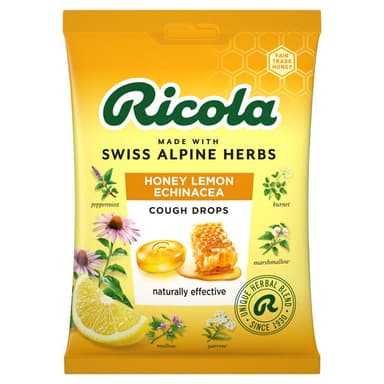 RICOLA HONEY LEMON ECHINACEA COUGH DROPS X 105 DROPS