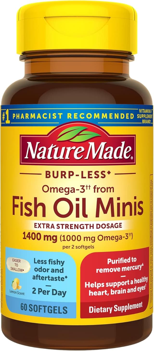 NATURE MADE FISH OIL MINI OMEGA-3 BURP-LESS 1400MG X 60 SOFTGELS