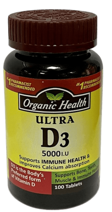 ORGANIC HEALTH ULTRA D3 5000IU X 100 TABS