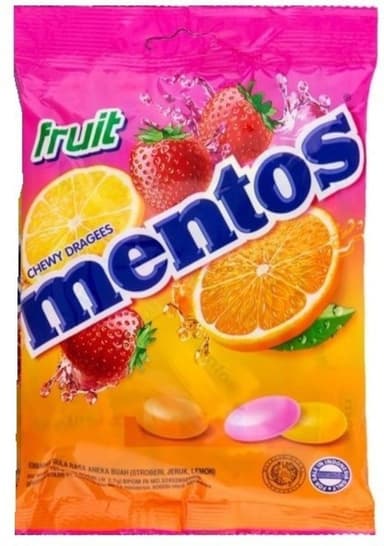 MENTOS CHEWY DRAGEE (STRAWBERRY/ORANGE ) X 40 PCS