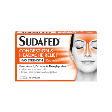 Sudafed congestion and headache relief day and night 16 capsules pack