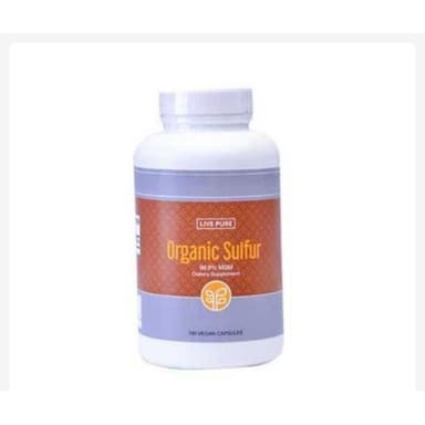 LIVE PURE ORGANIC SULFUR 99.9% MSM BY 180 CAPS