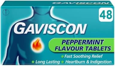 GAVISCON PEPPERMINT HEARTBURN & INDIGESTION RELIEF X 48 TABS