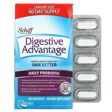 SCHIFF ACIDOPHILUS DIGESTIVE ADVANTAGE X 60 CAPS