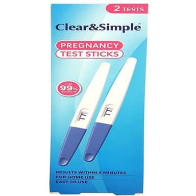 CLEAR & SIMPLE PREGNANCY TEST STICKS