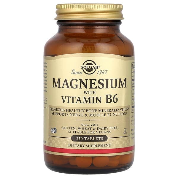 SOLGAR MAGNESIUM WITH VITAMIN B6 X 250 TABS