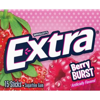 EXTRA BERRY BURST CHEWING GUM X 15 STICKS
