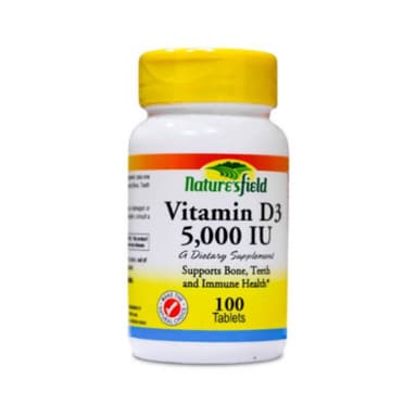 Nature's field Vitamin D3 5000 I.U x 100 tablets