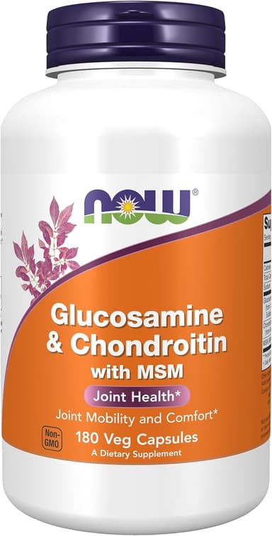NOW GLUCOSAMINE & CHONDROITIN WITH MSM X 180 VEG CAPS