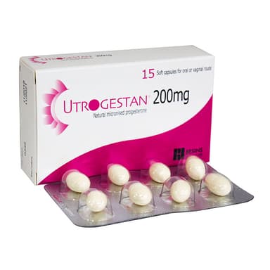 Utrogestan vaginal capsules 200mg 15 capsules pack