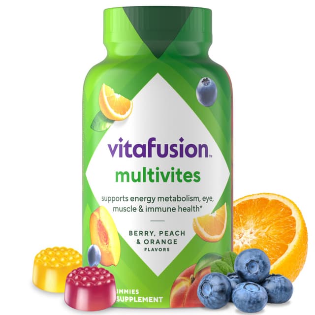 VITAFUSION MULTIVITAMIN BERRY, ORANGE & PEACH FLAVOR X 70 GUMMIES