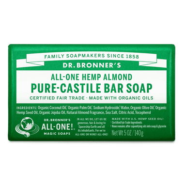 DR. BRONNER'S ALL IN ONE HEMP ALMOND BAR SOAP 140G