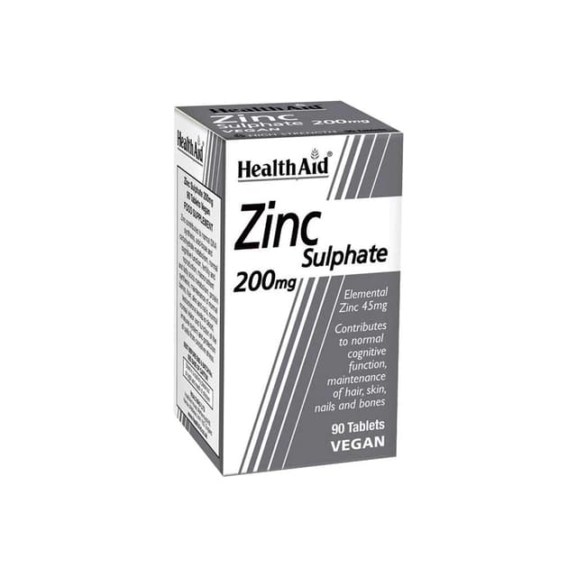 HEALTH AID ZINC SULPHATE 200MG X90 TABS