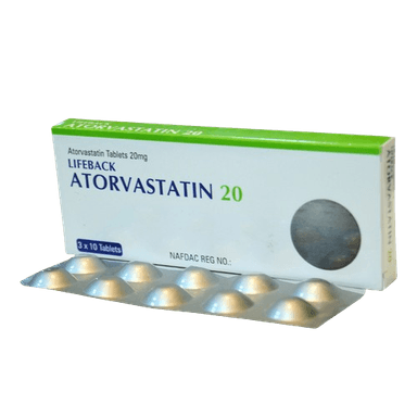 LIFEBACK ATORVASTATIN 20MG X 10 TABS