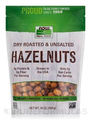 NOW REAL FOOD UNSALTED HAZELNUTS