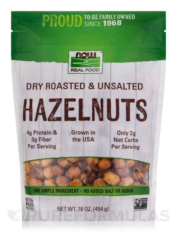 NOW REAL FOOD UNSALTED HAZELNUTS