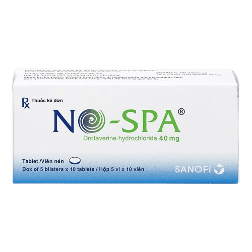 No-Spa 40mg drotaverine chlorhydrate 100 tablets pack