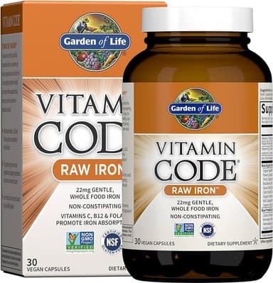 GARDEN OF LIFE RAW IRON PER TABLET