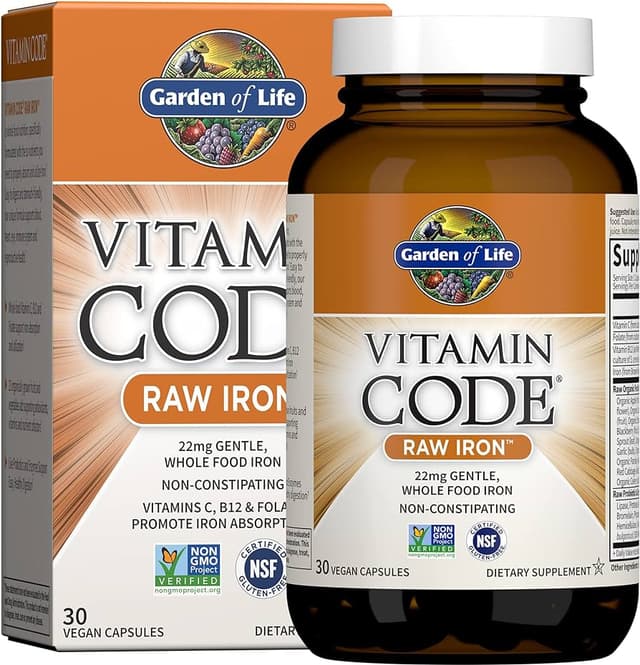 GARDEN OF LIFE RAW IRON PER TABLET