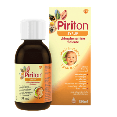 GSK PIRITON SYRUP CHLORPHENAMINE MALEATE(AGE 1+) X 150ML
